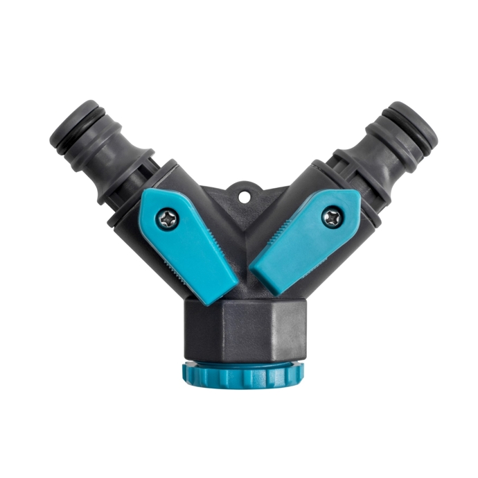 Jufisto dupli konektor s ventilima 1/2″ i 3/4″, izlaz 1/2″