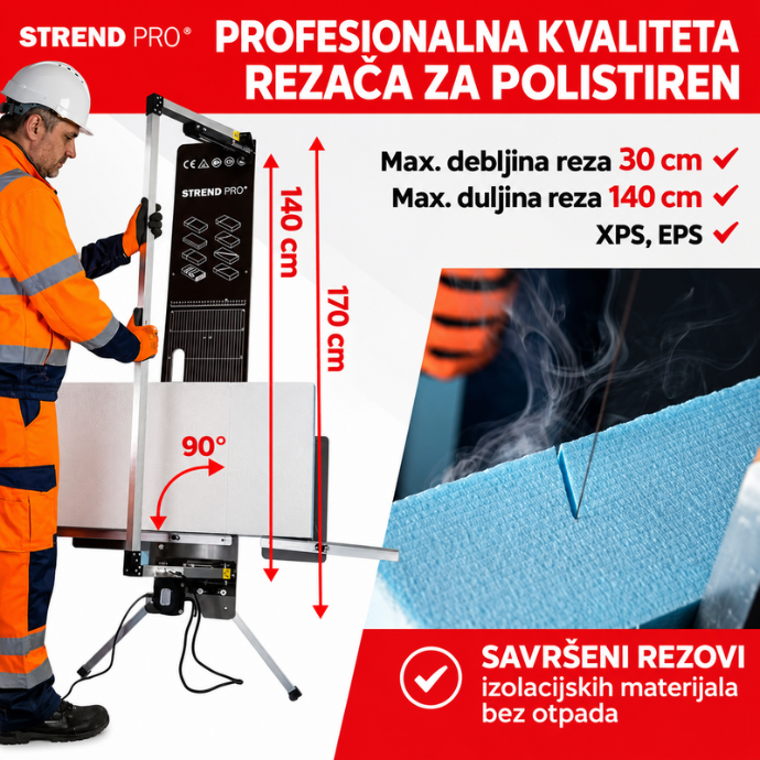 Strend Pro SDDR-140 rezač za polistiren, 200 W, samostojeći - Slika 5