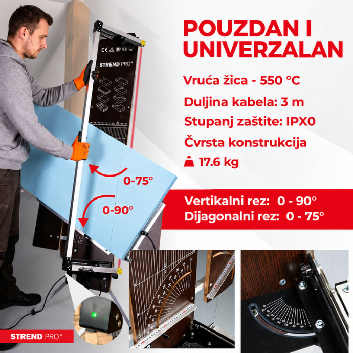 Strend Pro SDDR-140 rezač za polistiren, 200 W, samostojeći - Slika 4